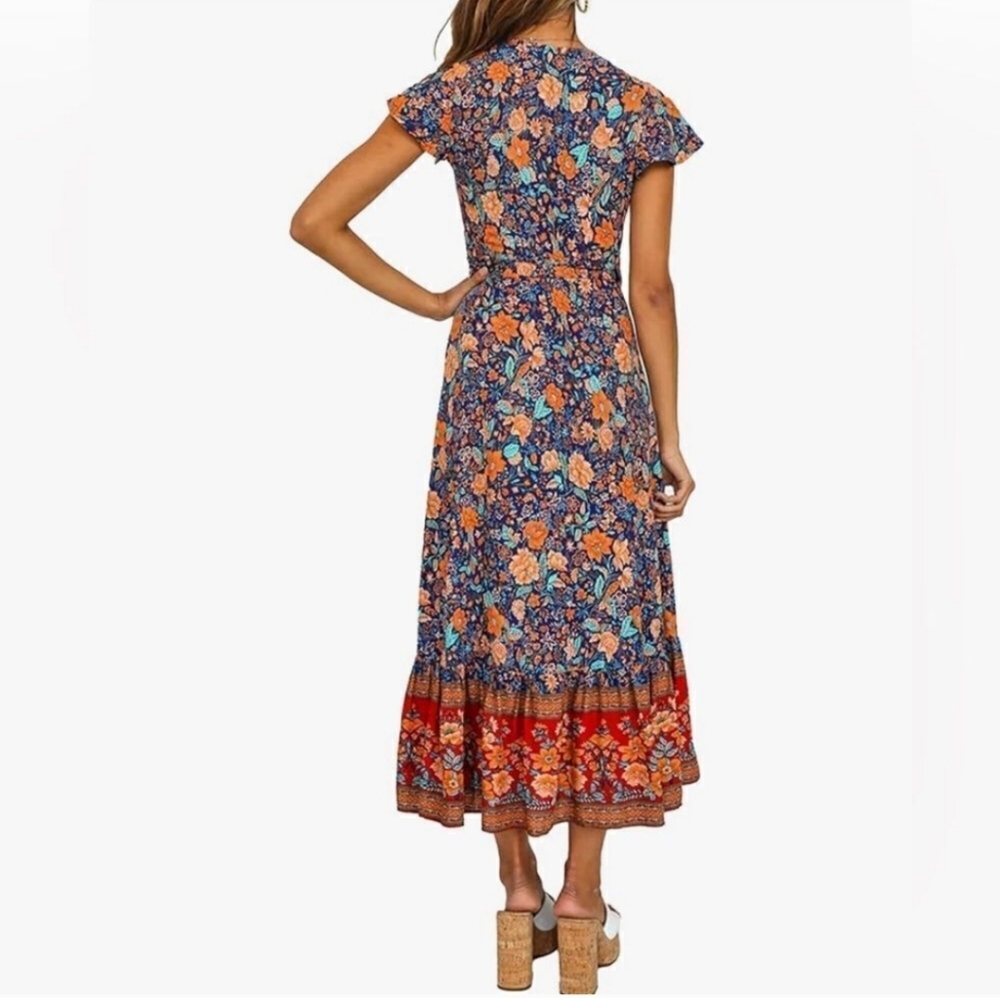 Pretty Garden Floral V-Neck Maxi Dress - Multicolor - Picture 4 of 5